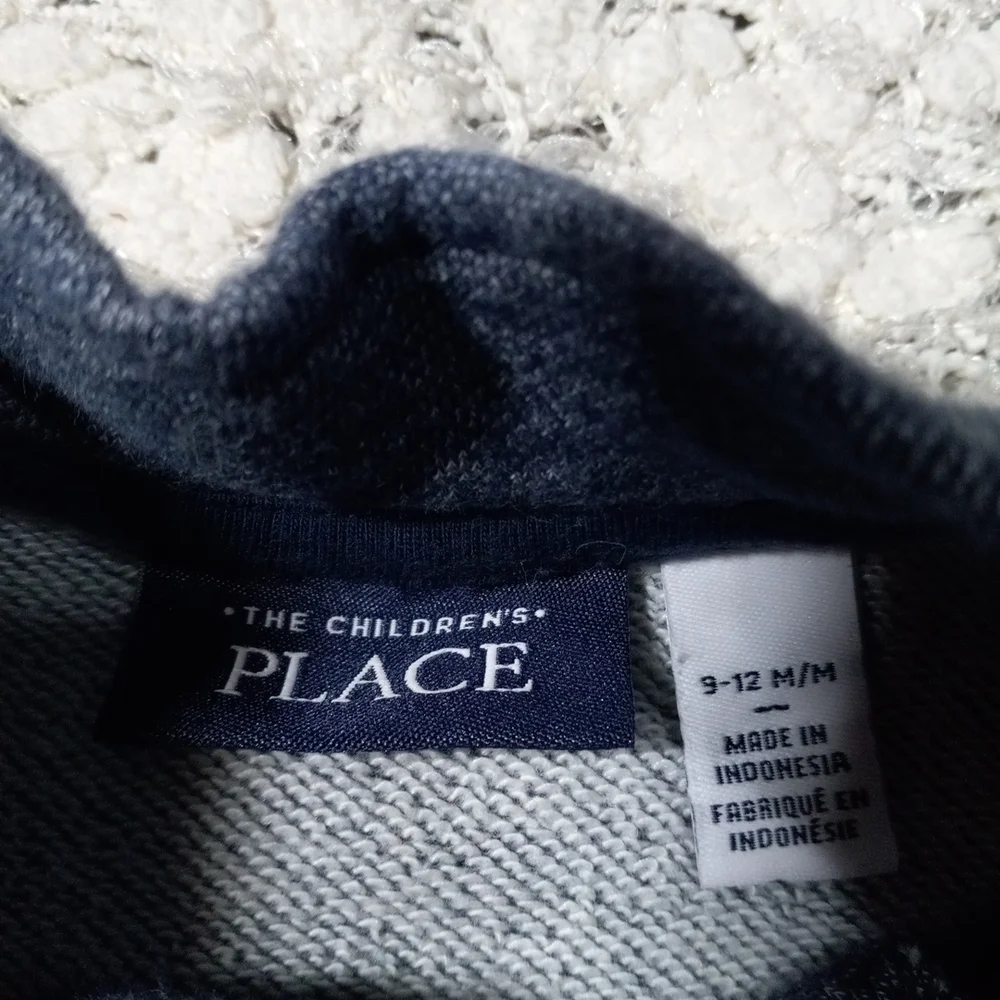 🔥Kids The Children's Place Navy Half-Zip Sweatshirt Size 9-12 M